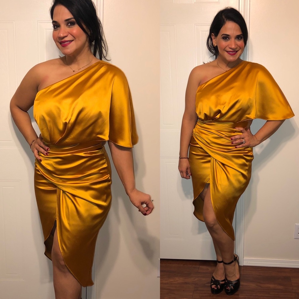 NWT Honey One Shoulder Wrap Style Dress